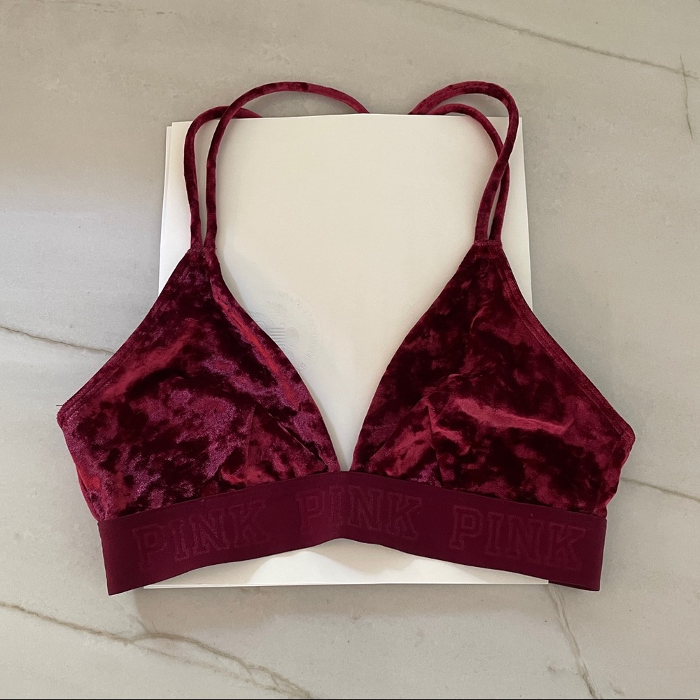 VS Pink - crushed velvet bralette